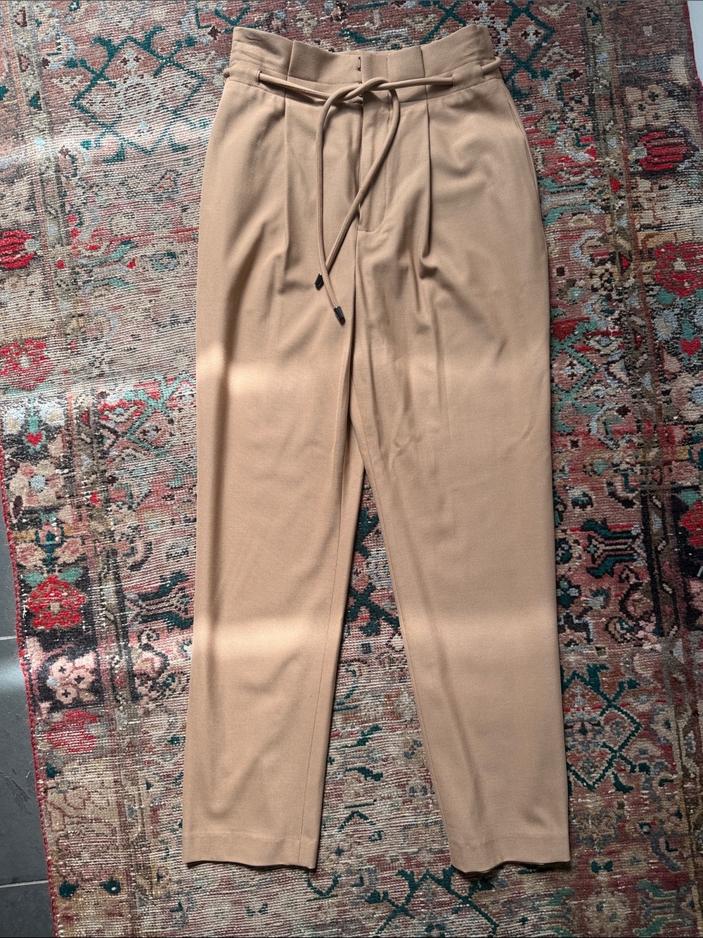 Antonio Melani tan paper bag waist pants size 4